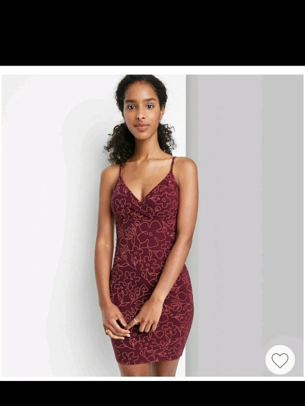 Wild Fable Maroon Floral Slip Cami Dress XXL Purple Pink Flowers Cotton Spandex